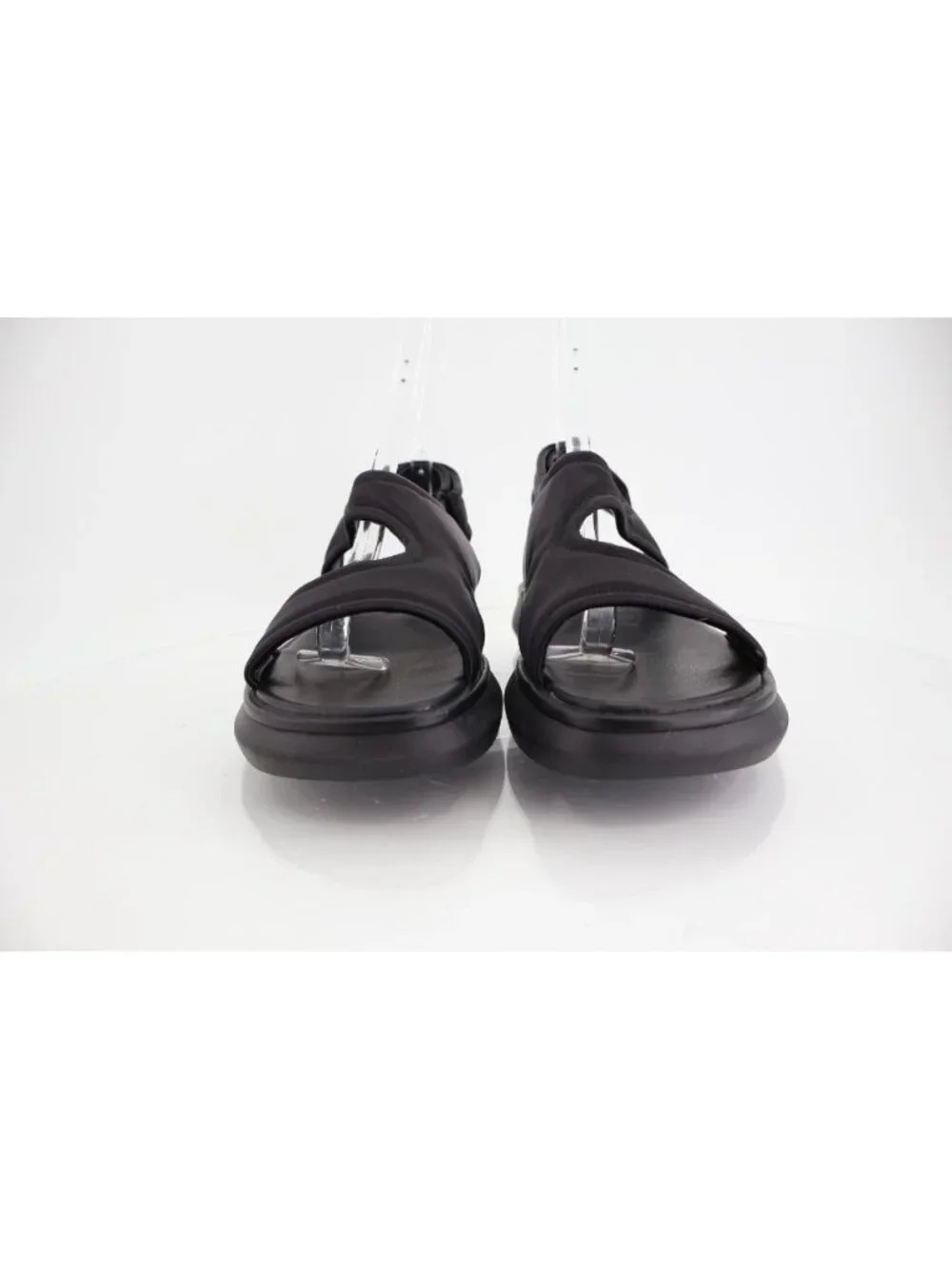 Vince Fresca Sandals Womens 10 Shoes black Strappy Hook & Loop Casual Flats